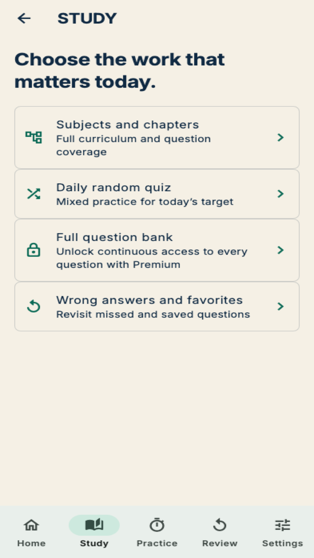 Study chapters