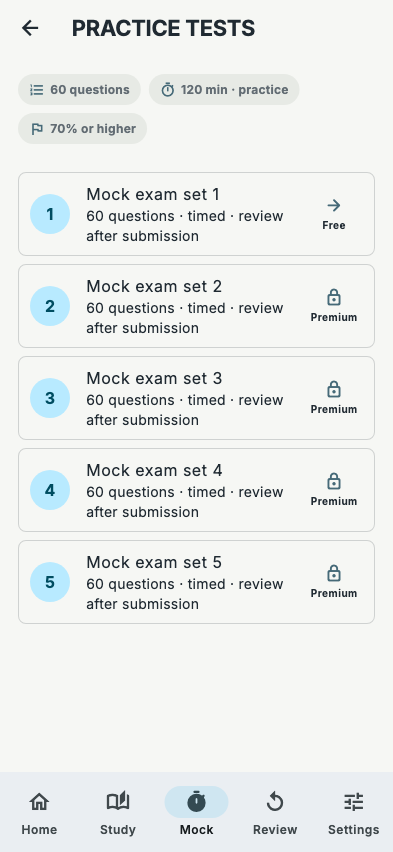 Part 107 practice test list