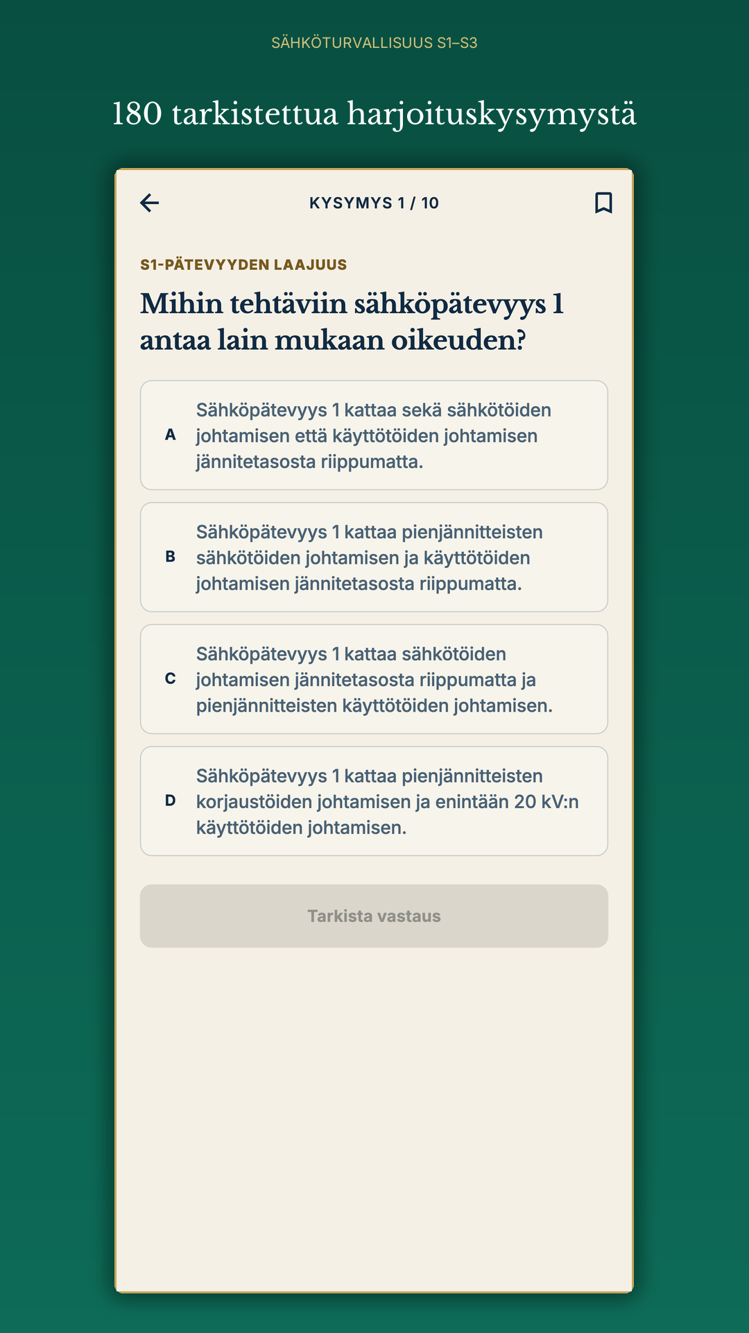 Harjoituskysymys