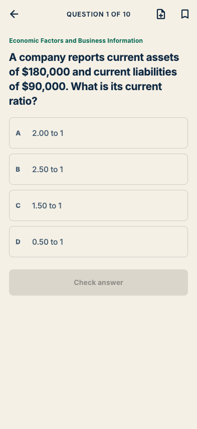 Series 65 Exam Prep practice question screen